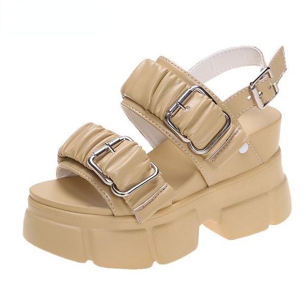 sandals 2022 women platform shoes wedge heels height increaming buckle thick sole beach woman slippers, Black
sandals 2022 women platform shoes wedge heels height increaming buckle thick sole beach woman slippers, Black