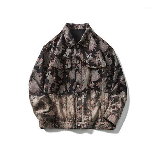 men's jackets autumn and winter fashion trend cashew flower print chinese style casual handsome all-match high street denim jacket, Black;brown
men's jackets autumn and winter fashion trend cashew flower print chinese style casual handsome all-match high street denim jacket, Black;brown