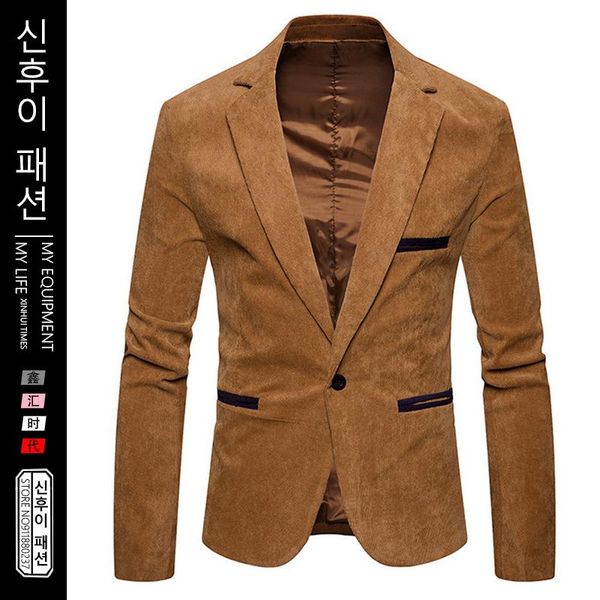 men's suits & blazers 2021 suit jackets solid slim fit single button dress men fashion casual corduroy blazer mens jacket drop, White;black
men's suits & blazers 2021 suit jackets solid slim fit single button dress men fashion casual corduroy blazer mens jacket drop, White;black