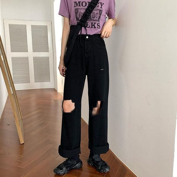 women's jeans 2021 black washed retro ripped high waist straight overalls slim long loose boyfriend wide leg women streetwear, Blue
women's jeans 2021 black washed retro ripped high waist straight overalls slim long loose boyfriend wide leg women streetwear, Blue