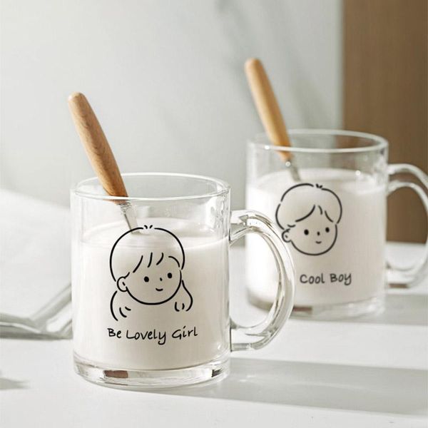 mugs 330ml creative boy girl pattern glass cup transparent breakfast milk coffe mug household couple water drinkware lovers gifts
mugs 330ml creative boy girl pattern glass cup transparent breakfast milk coffe mug household couple water drinkware lovers gifts