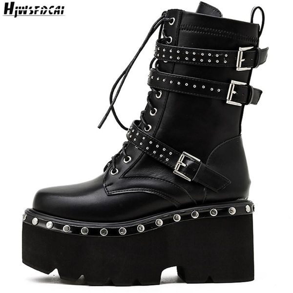 boots hjwsfdcai rivets decor platform women plush fur short winter ladies punk style lace-up shoes flat fashion mujer, Black
boots hjwsfdcai rivets decor platform women plush fur short winter ladies punk style lace-up shoes flat fashion mujer, Black