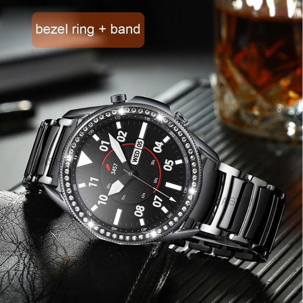 watch bands for samsung galaxy 3 41mm 45mm 46mm band + bezel ring ceramic stainless steel strap bling loop, Black;brown
watch bands for samsung galaxy 3 41mm 45mm 46mm band + bezel ring ceramic stainless steel strap bling loop, Black;brown
