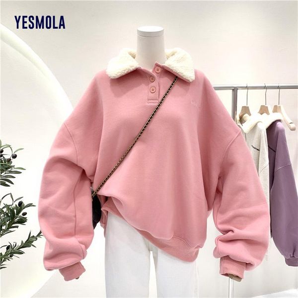 women's hoodies & sweatshirts yesmola womens long sleeve hoodie turndown collar women harajuku thicker korean style ladies sweatshirt c, Black
women's hoodies & sweatshirts yesmola womens long sleeve hoodie turndown collar women harajuku thicker korean style ladies sweatshirt c, Black