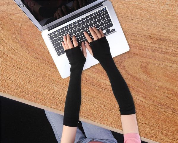 five fingers gloves faleto solid color women long fingerless winter arm cover cotton wrist sleeves warmer sleeve knitted, Blue;gray
five fingers gloves faleto solid color women long fingerless winter arm cover cotton wrist sleeves warmer sleeve knitted, Blue;gray