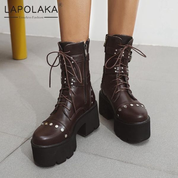 boots lapolaka 2021 design big size 44 buckle decoration fashion woman shoes platform chunky heels zip up motorcycle, Black
boots lapolaka 2021 design big size 44 buckle decoration fashion woman shoes platform chunky heels zip up motorcycle, Black