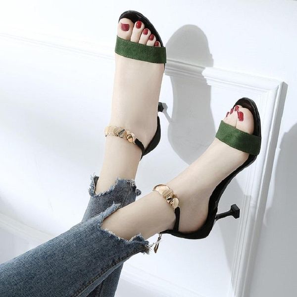 sandals one word buckle casual fashion metal decoration temperament open toe stilettos summer ladies comfortable., Black
sandals one word buckle casual fashion metal decoration temperament open toe stilettos summer ladies comfortable., Black