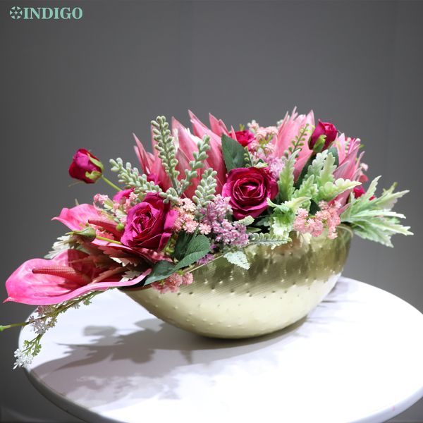 indigo -pink protea cynaroides bonsai with pot tea rose artificial flower office table flower arrangment party centerpiece
indigo -pink protea cynaroides bonsai with pot tea rose artificial flower office table flower arrangment party centerpiece