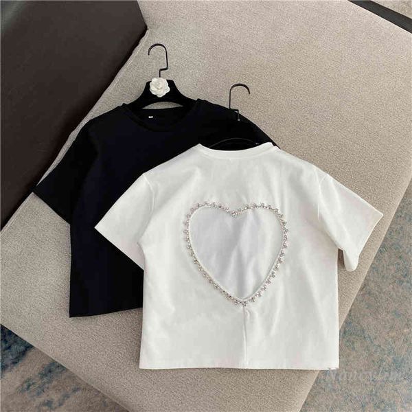t shirt spring summer backless rhinestone side love solid color cropped t-shirt women all-match basic white black
t shirt spring summer backless rhinestone side love solid color cropped t-shirt women all-match basic white black