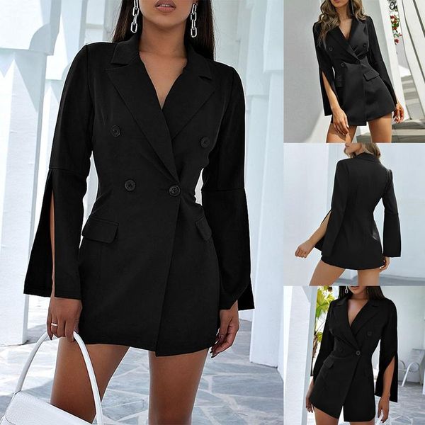 solid color v-neck buttoned waist western slim fit long sleeve slit high fashion suit women's suits & blazers, White;black
solid color v-neck buttoned waist western slim fit long sleeve slit high fashion suit women's suits & blazers, White;black