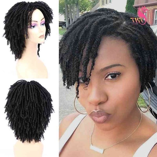 ombre s dreadlock braided afro short curly synthetic men women fashion roll twist wigs, Black
ombre s dreadlock braided afro short curly synthetic men women fashion roll twist wigs, Black