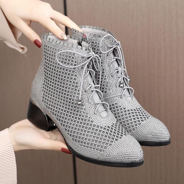boots vicone thick heel women's diamond single hollow net mesh breathable ankle large size, Black
boots vicone thick heel women's diamond single hollow net mesh breathable ankle large size, Black