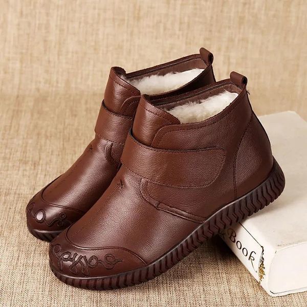 boots leather cotton short women's winter plush warm ankle woman soft sole non slip snow booties females waterproof botas, Black
boots leather cotton short women's winter plush warm ankle woman soft sole non slip snow booties females waterproof botas, Black