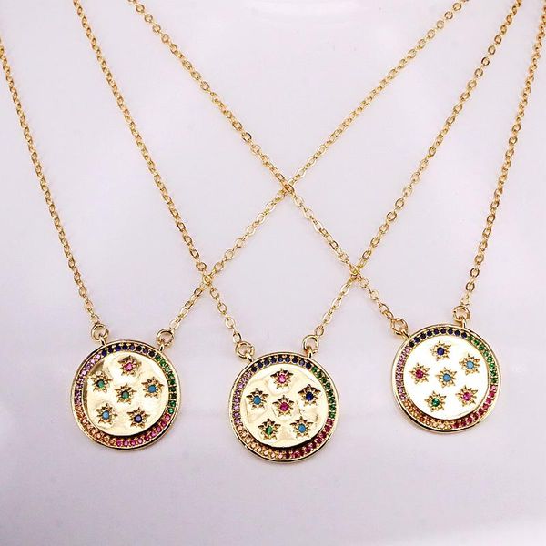 pendant necklaces 6pcs, gold filled rainbow colorful zirconia crystal round pendants fashion cz micro pave charm, Silver
pendant necklaces 6pcs, gold filled rainbow colorful zirconia crystal round pendants fashion cz micro pave charm, Silver