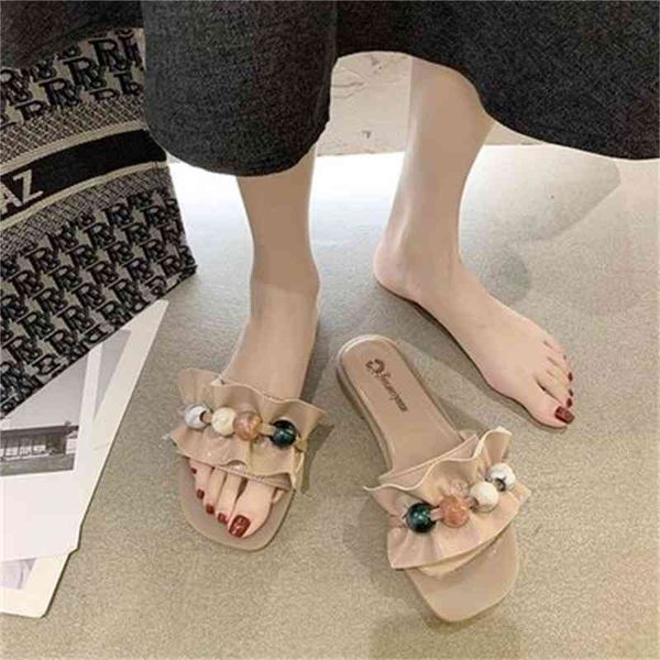 slippers female beaded fashion outer wear low heel summer one-line korean version gxx4, Black
slippers female beaded fashion outer wear low heel summer one-line korean version gxx4, Black