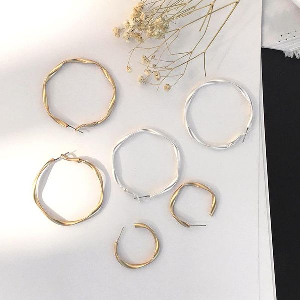 hoop & huggie personality geometric circle earrings for women korean style hip hop punk party essential jewelry gift accessories, Golden;silver
hoop & huggie personality geometric circle earrings for women korean style hip hop punk party essential jewelry gift accessories, Golden;silver
