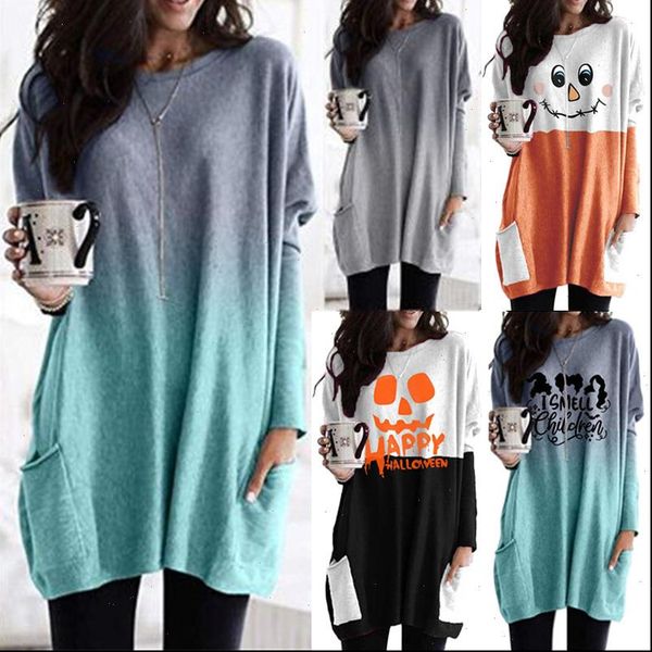 womens t shirts gradient color pockets women shirt plus size halloween long sleeve pullover casual loose smiley letter print, White
womens t shirts gradient color pockets women shirt plus size halloween long sleeve pullover casual loose smiley letter print, White