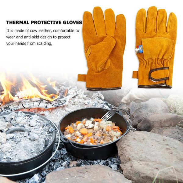 cycling gloves 1 pair work cowhide leather cooking working welding safety protective wear resistant insulated anti scald, Black
cycling gloves 1 pair work cowhide leather cooking working welding safety protective wear resistant insulated anti scald, Black