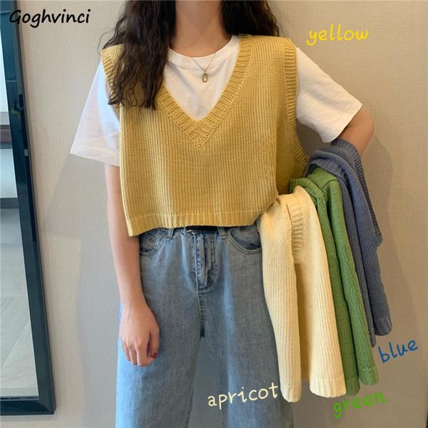 women's vests sweater vest women v-neck crop all-match sleeveless solid candy color loose knitting chic korean style students femme cas, Black;white
women's vests sweater vest women v-neck crop all-match sleeveless solid candy color loose knitting chic korean style students femme cas, Black;white