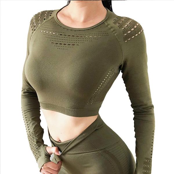 yoga outfit women's seamless hollow out long sleeve crop solid shirts finger hole breathable weightlifting workout gym activewear
yoga outfit women's seamless hollow out long sleeve crop solid shirts finger hole breathable weightlifting workout gym activewear