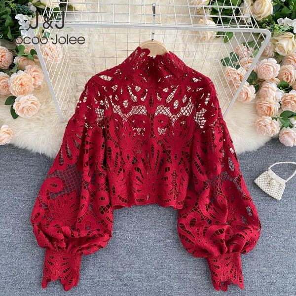 jocoo jolee women spring casual lantern long sleeve lace hollow out short blouse stand collar elegant loose solid t-shirt 210518, White
jocoo jolee women spring casual lantern long sleeve lace hollow out short blouse stand collar elegant loose solid t-shirt 210518, White