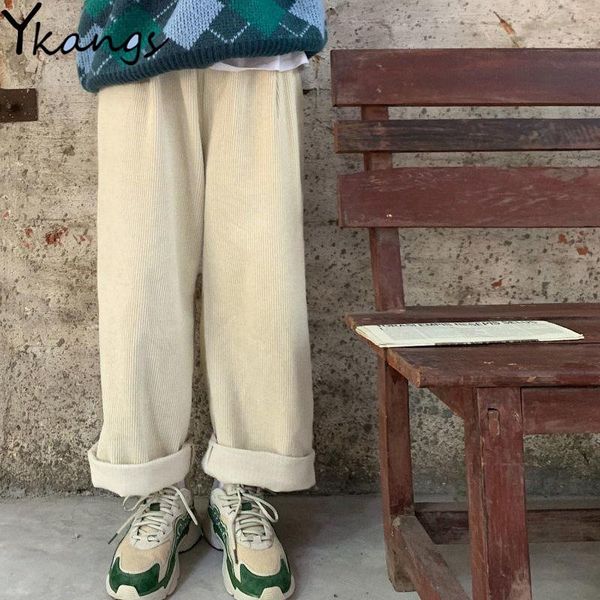 loose corduroy straight wide leg pants women's casual retro 2021 autumn trousers sweatpants korean style fashion & capris, Black;white
loose corduroy straight wide leg pants women's casual retro 2021 autumn trousers sweatpants korean style fashion & capris, Black;white