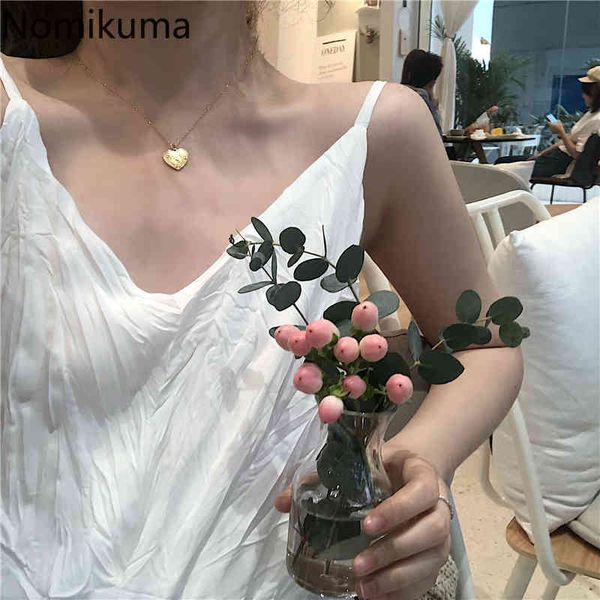 nomikuma robe femme elegant spaghetti strap dress women solid color casual fashion v neck dresses korean style vestidos mujer 210514, Black;gray
nomikuma robe femme elegant spaghetti strap dress women solid color casual fashion v neck dresses korean style vestidos mujer 210514, Black;gray