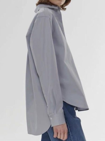 women cotton ol blouse turn-down collar long sleeve embroideried logo gray shirt and office wear lady clothes women's blouses & shirts, White
women cotton ol blouse turn-down collar long sleeve embroideried logo gray shirt and office wear lady clothes women's blouses & shirts, White