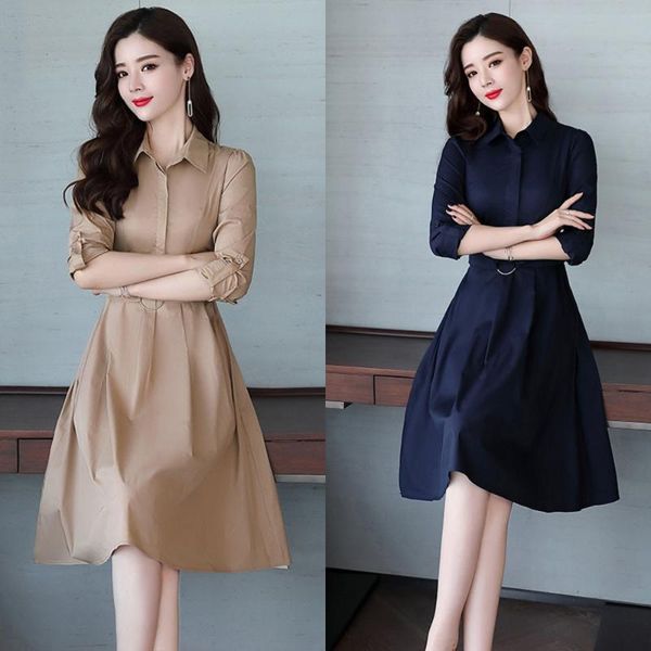 casual dresses spring women three quarter shirt dress ladies turn-down collar loose female long sleeve x102, Black;gray
casual dresses spring women three quarter shirt dress ladies turn-down collar loose female long sleeve x102, Black;gray