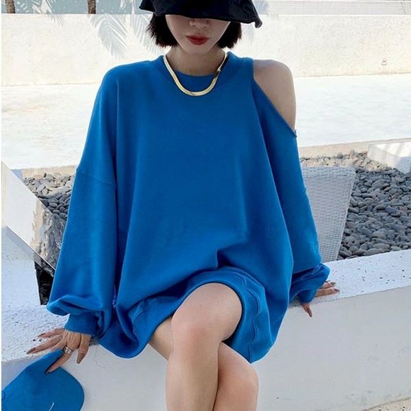 women's hoodies & sweatshirts spring autumn pullover thin loose korean strapless mid-length round neck ins trend plus siz, Black
women's hoodies & sweatshirts spring autumn pullover thin loose korean strapless mid-length round neck ins trend plus siz, Black