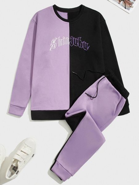 men letter graphic colorblock thermal pullover & drawstring waist sweatpants w4fn#, Gray
men letter graphic colorblock thermal pullover & drawstring waist sweatpants w4fn#, Gray