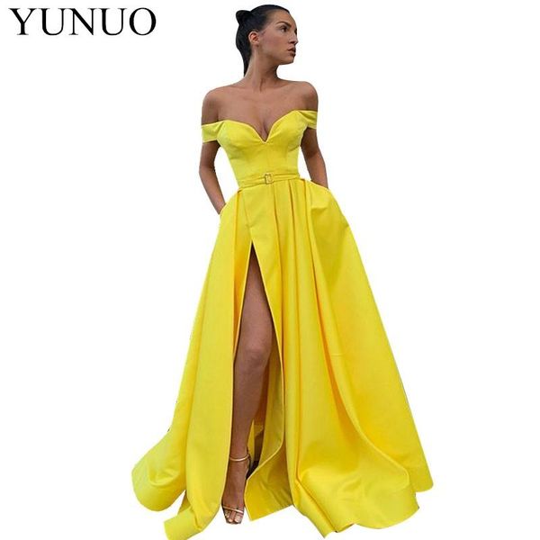 party dresses yunuo off shoulder sweetheart a-line evening long yellow formal gowns side slit satin wear abito lungo n25, White;black
party dresses yunuo off shoulder sweetheart a-line evening long yellow formal gowns side slit satin wear abito lungo n25, White;black
