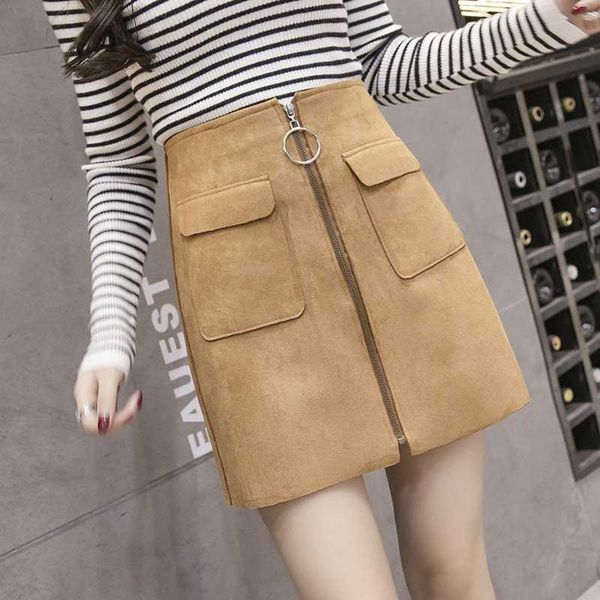 autumn winter women tight suede skirt fashion mini a-line for zippers front pockets 210601, Black
autumn winter women tight suede skirt fashion mini a-line for zippers front pockets 210601, Black