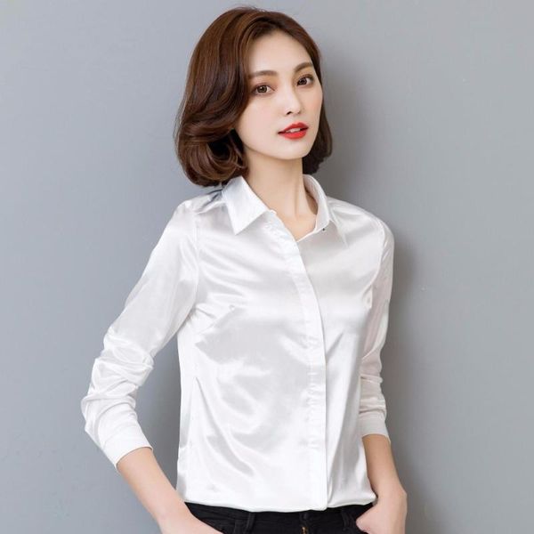 women's blouses & shirts mulberry silk womens slim fit official with long sleeve turn down ladies work spring autumn chemise camisa, White
women's blouses & shirts mulberry silk womens slim fit official with long sleeve turn down ladies work spring autumn chemise camisa, White