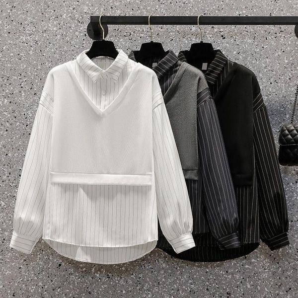 women's hoodies & sweatshirts big yards dress fall 2021 fat younger sister splicing false two show thin shirt fashion loose fleece jack, Black
women's hoodies & sweatshirts big yards dress fall 2021 fat younger sister splicing false two show thin shirt fashion loose fleece jack, Black