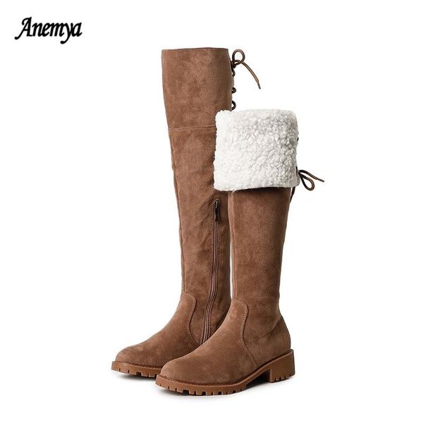 boots 2021 women knee high cow suede leather keep warm winter ladies shoes platform zipper female snow women's, Black
boots 2021 women knee high cow suede leather keep warm winter ladies shoes platform zipper female snow women's, Black