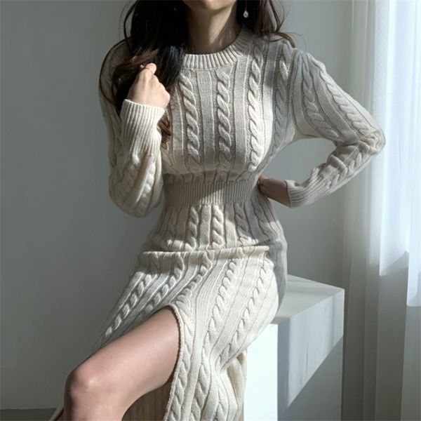 split sweater dress winter clothe knitted jumper dresses woman autumn warm casual pollover solid thick korean 211122, Black;gray
split sweater dress winter clothe knitted jumper dresses woman autumn warm casual pollover solid thick korean 211122, Black;gray