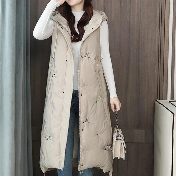 women's vests woman vest women sleeveless winter long jacket cotton padded windproof warm waistcoat coat, Black;white
women's vests woman vest women sleeveless winter long jacket cotton padded windproof warm waistcoat coat, Black;white