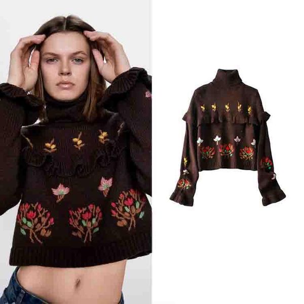 turtleneck collar flowers embroidery loose autumn spring winter long sleeve woman's fashion short sweater women's sweaters, White;black
turtleneck collar flowers embroidery loose autumn spring winter long sleeve woman's fashion short sweater women's sweaters, White;black