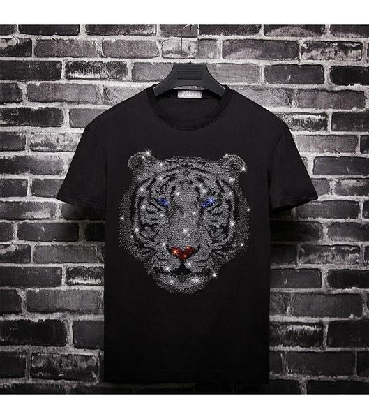 women's t-shirt 2021 british style animal rhinestones t shirts men and women summer clothes short sleeve streetwear o neck slim tshirts, White
women's t-shirt 2021 british style animal rhinestones t shirts men and women summer clothes short sleeve streetwear o neck slim tshirts, White