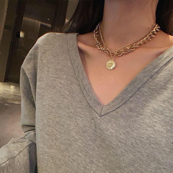 chains european and american ins internet influencer cold style portrait exaggerated thick straps necklace double layer, Silver
chains european and american ins internet influencer cold style portrait exaggerated thick straps necklace double layer, Silver