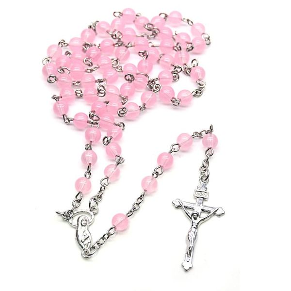 pendant necklaces catholic pink crystal beads virgin mary rosary necklace cross crucifix pendants church prayer jewelry christian communion, Silver
pendant necklaces catholic pink crystal beads virgin mary rosary necklace cross crucifix pendants church prayer jewelry christian communion, Silver