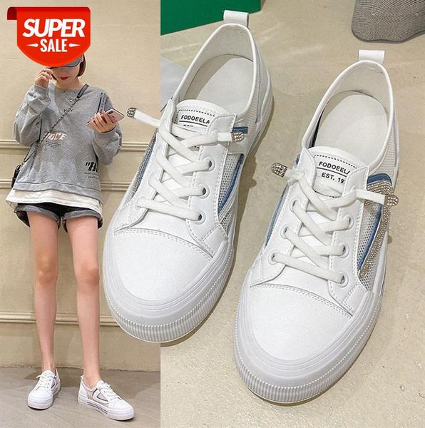 mesh small white shoes women's rhinestone flat-soled student board #jr5k 
mesh small white shoes women's rhinestone flat-soled student board #jr5k