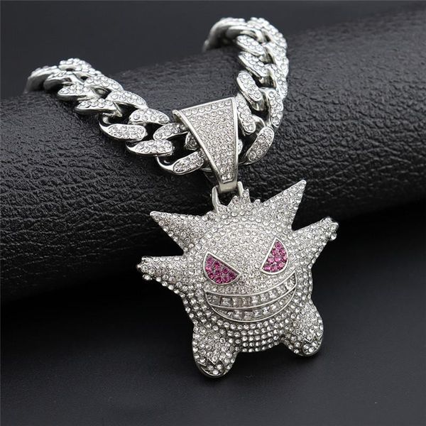 pendant necklaces men hip hop iced out bling anime ghost necklace 13mm width cuban chain hiphop fashion game boy jewelry, Silver
pendant necklaces men hip hop iced out bling anime ghost necklace 13mm width cuban chain hiphop fashion game boy jewelry, Silver