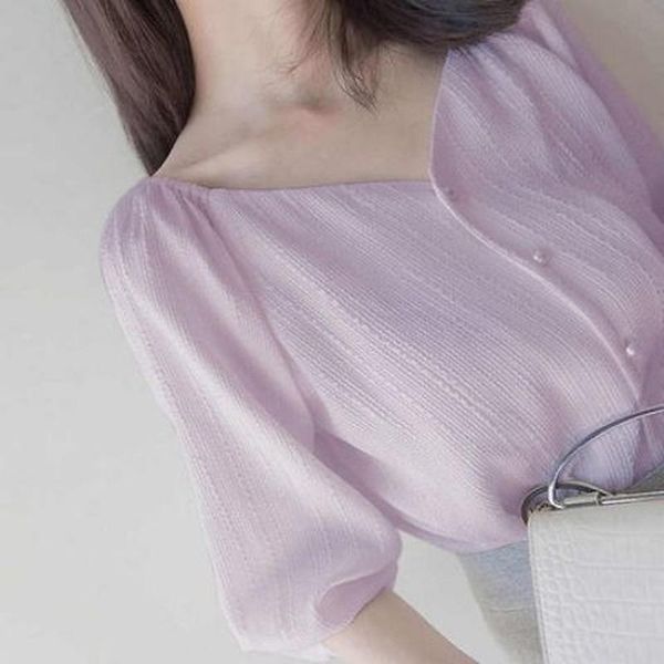 women's blouses & shirts chiffon solid button women summer 2021 v-neck half sleeved elegant office lady pulls outwear, White
women's blouses & shirts chiffon solid button women summer 2021 v-neck half sleeved elegant office lady pulls outwear, White