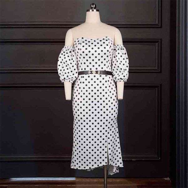 black and white polka dot dress women slit bodycon off shoulder short lantern sleeve party backless celebrate lady fashion 210527, Black;gray
black and white polka dot dress women slit bodycon off shoulder short lantern sleeve party backless celebrate lady fashion 210527, Black;gray