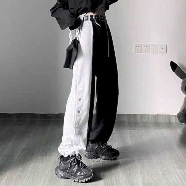 gothic punk wide leg ins womens pant high waist drape contrast stitching straight casual sports beam korean style, Black;white
gothic punk wide leg ins womens pant high waist drape contrast stitching straight casual sports beam korean style, Black;white