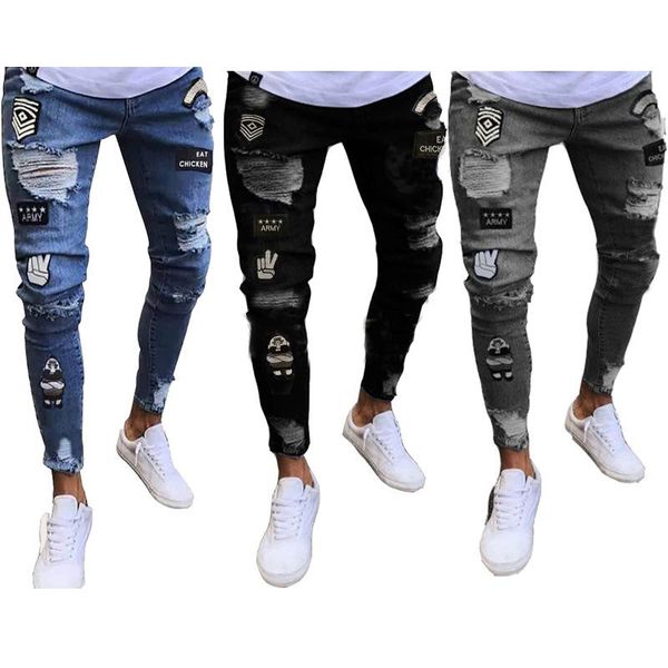 men's jeans 3 styles men stretchy ripped skinny biker embroidery print destroyed hole taped slim fit denim scratched jean, Blue
men's jeans 3 styles men stretchy ripped skinny biker embroidery print destroyed hole taped slim fit denim scratched jean, Blue