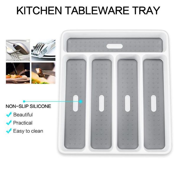 kitchen storage & organization 2pcs/5 compartments drawer cutlery tray household organizer plastic box large silverware
kitchen storage & organization 2pcs/5 compartments drawer cutlery tray household organizer plastic box large silverware