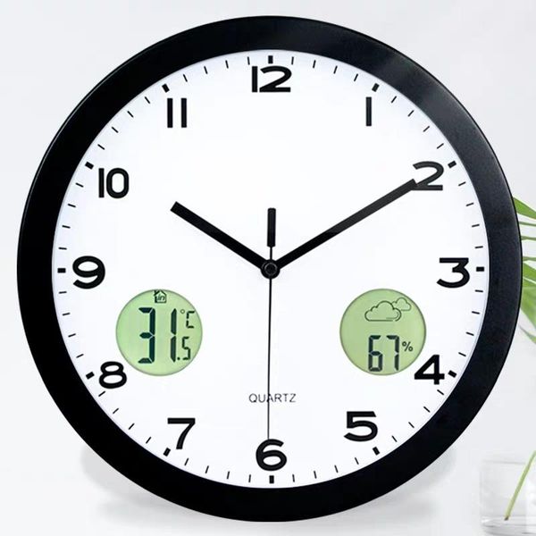 wall clocks lcd display and hygrometer metal frame clock, nordic simple silent decoration clock
wall clocks lcd display and hygrometer metal frame clock, nordic simple silent decoration clock